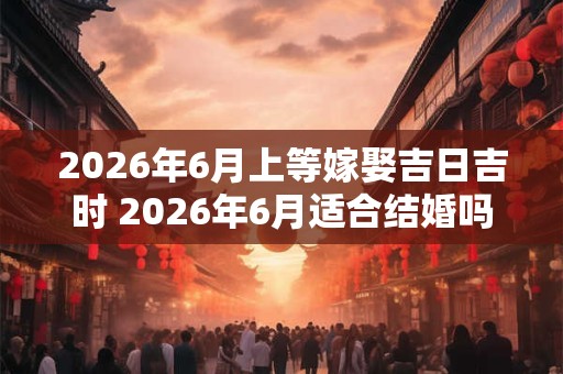 2026年6月上等嫁娶吉日吉时 2026年6月适合结婚吗