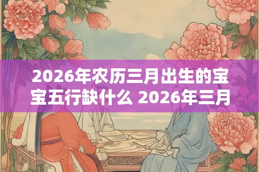 2026年农历三月出生的宝宝五行缺什么 2026年三月生宝宝五行缺哪个