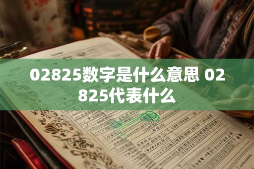 02825数字是什么意思 02825代表什么 02825数字是什么意思 02825代表什么