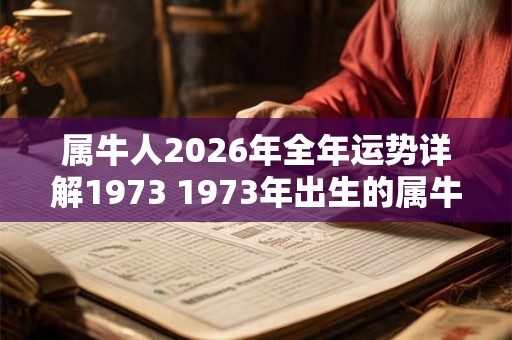 属牛人2026年全年运势详解1973 1973年出生的属牛人2026年运势如何 属牛人2026年全年运势详解1973 1973年出生的属牛人2026年运势如何