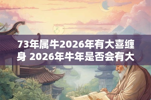 73年属牛2026年有大喜缠身 2026年牛年是否会有大喜 73年属牛2026年有大喜缠身 2026年牛年是否会有大喜