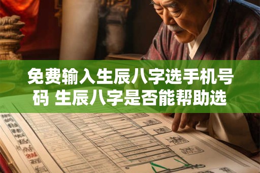 免费输入生辰八字选手机号码 生辰八字是否能帮助选手机号