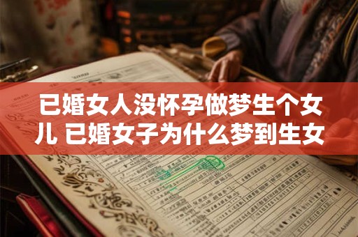 已婚女人没怀孕做梦生个女儿 已婚女子为什么梦到生女儿