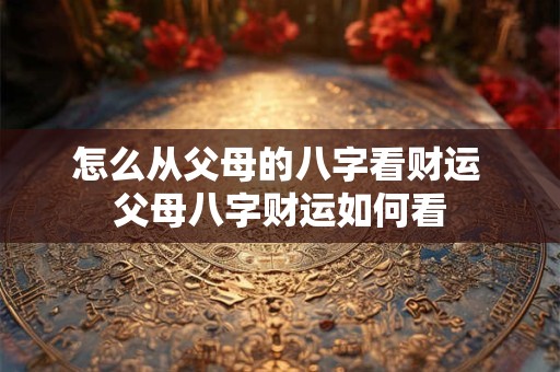 怎么从父母的八字看财运 父母八字财运如何看 怎么从父母的八字看财运 父母八字财运如何看