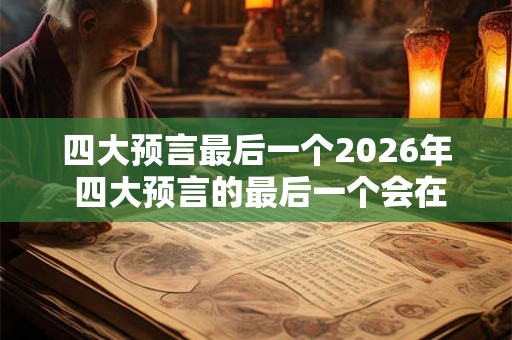 四大预言最后一个2026年 四大预言的最后一个会在2026年吗