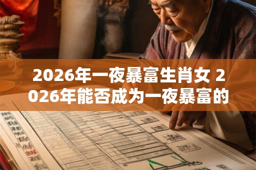 2026年一夜暴富生肖女 2026年能否成为一夜暴富的生肖女 2026年一夜暴富生肖女 2026年能否成为一夜暴富的生肖女
