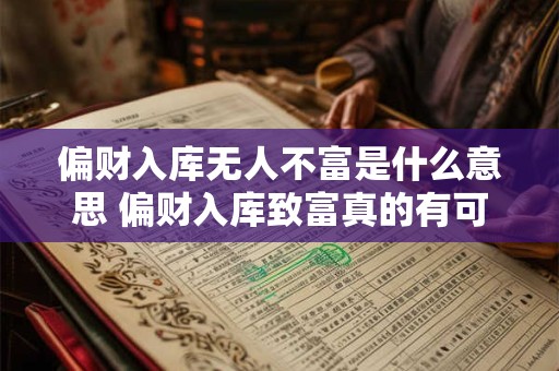 偏财入库无人不富是什么意思 偏财入库致富真的有可能吗