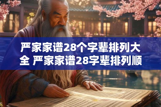严家家谱28个字辈排列大全 严家家谱28字辈排列顺序是什么 严家家谱28个字辈排列大全 严家家谱28字辈排列顺序是什么