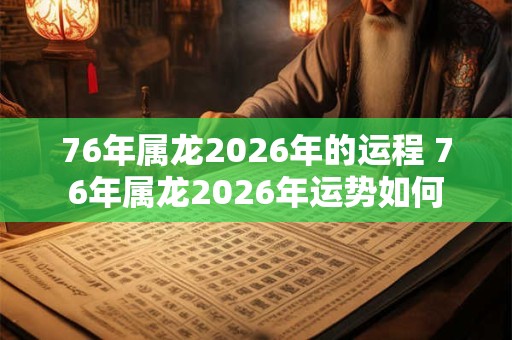 76年属龙2026年的运程 76年属龙2026年运势如何 76年属龙2026年的运程 76年属龙2026年运势如何