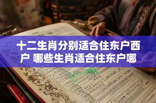 十二生肖分别适合住东户西户 哪些生肖适合住东户哪些适合住西户