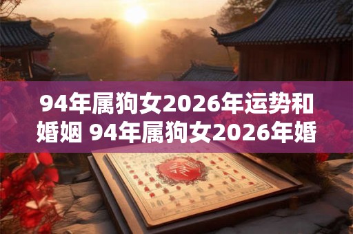 94年属狗女2026年运势和婚姻 94年属狗女2026年婚姻运如何 94年属狗女2026年运势和婚姻 94年属狗女2026年婚姻运如何