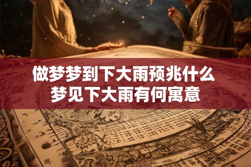 做梦梦到下大雨预兆什么 梦见下大雨有何寓意 做梦梦到下大雨预兆什么 梦见下大雨有何寓意
