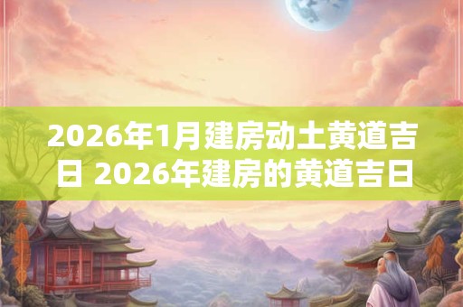 2026年1月建房动土黄道吉日 2026年建房的黄道吉日是什么时候 2026年1月建房动土黄道吉日 2026年建房的黄道吉日是什么时候