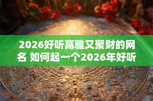 2026好听高雅又聚财的网名 如何起一个2026年好听高雅又聚财的网名