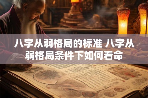 八字从弱格局的标准 八字从弱格局条件下如何看命