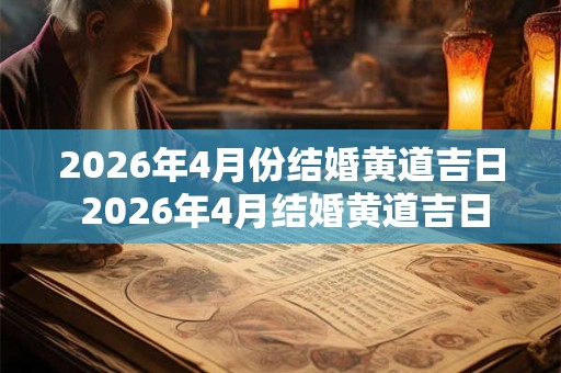 2026年4月份结婚黄道吉日 2026年4月结婚黄道吉日