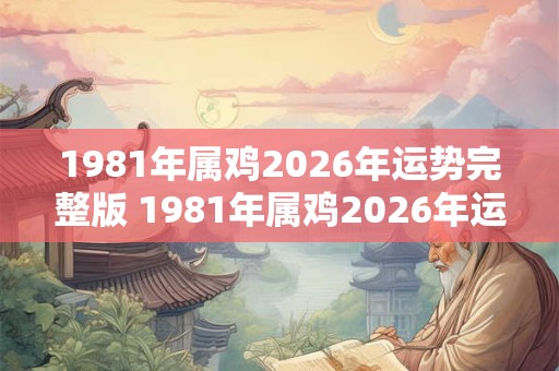1981年属鸡2026年运势完整版 1981年属鸡2026年运势如何