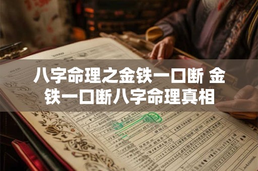 八字命理之金铁一口断 金铁一口断八字命理真相