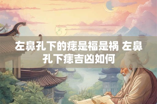 左鼻孔下的痣是福是祸 左鼻孔下痣吉凶如何