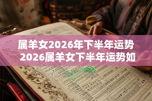 属羊女2026年下半年运势 2026属羊女下半年运势如何
