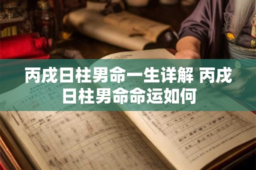 丙戌日柱男命一生详解 丙戌日柱男命命运如何 丙戌日柱男命一生详解 丙戌日柱男命命运如何