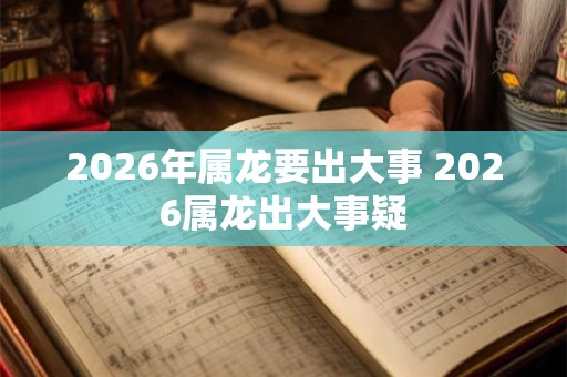 2026年属龙要出大事 2026属龙出大事疑