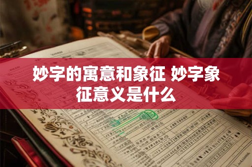 妙字的寓意和象征 妙字象征意义是什么