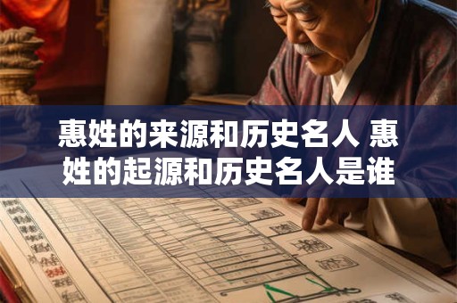 惠姓的来源和历史名人 惠姓的起源和历史名人是谁 惠姓的来源和历史名人 惠姓的起源和历史名人是谁