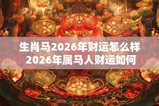 生肖马2026年财运怎么样 2026年属马人财运如何 生肖马2026年财运怎么样 2026年属马人财运如何