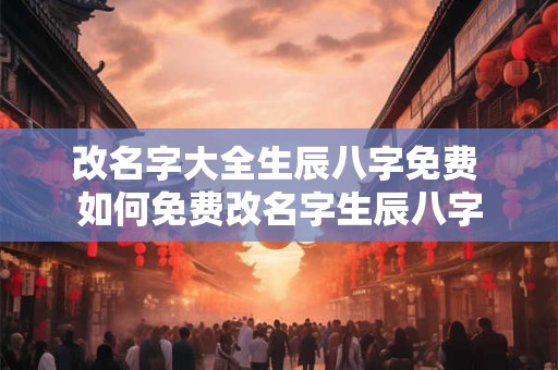 改名字大全生辰八字免费 如何免费改名字生辰八字 改名字大全生辰八字免费 如何免费改名字生辰八字