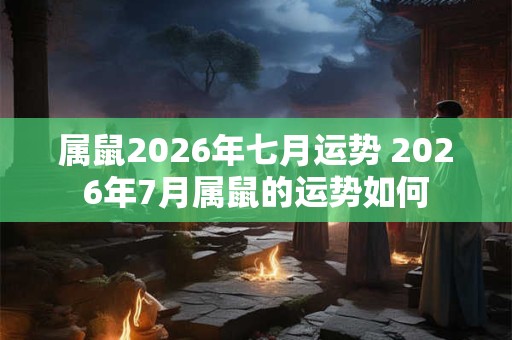 属鼠2026年七月运势 2026年7月属鼠的运势如何 属鼠2026年七月运势 2026年7月属鼠的运势如何