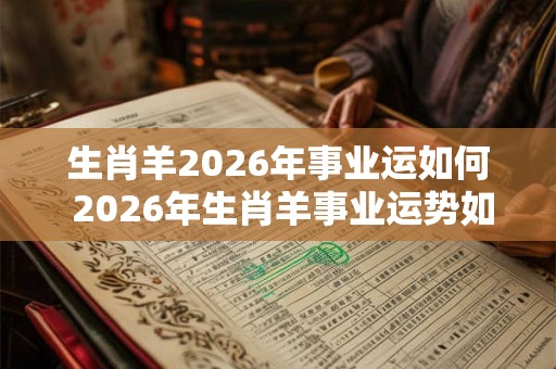 生肖羊2026年事业运如何 2026年生肖羊事业运势如何 生肖羊2026年事业运如何 2026年生肖羊事业运势如何