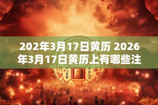 202年3月17日黄历 2026年3月17日黄历上有哪些注意事项 202年3月17日黄历 2026年3月17日黄历上有哪些注意事项