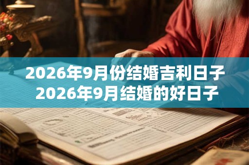 2026年9月份结婚吉利日子 2026年9月结婚的好日子是哪天 2026年9月份结婚吉利日子 2026年9月结婚的好日子是哪天