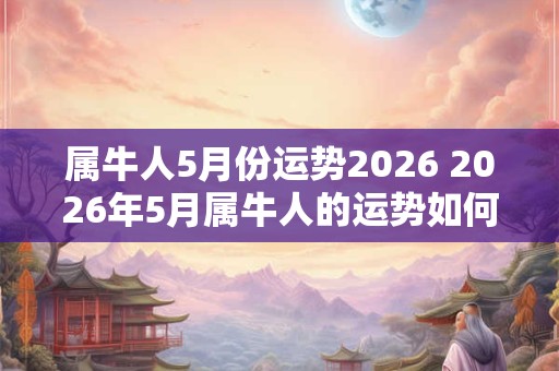 属牛人5月份运势2026 2026年5月属牛人的运势如何