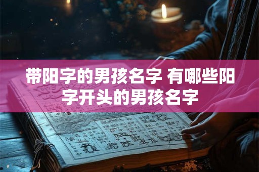 带阳字的男孩名字 有哪些阳字开头的男孩名字