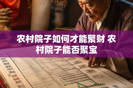 农村院子如何才能聚财 农村院子能否聚宝