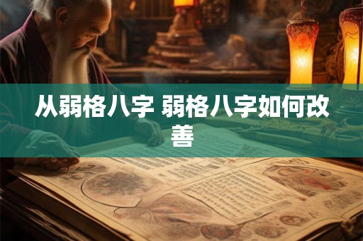 从弱格八字 弱格八字如何改善