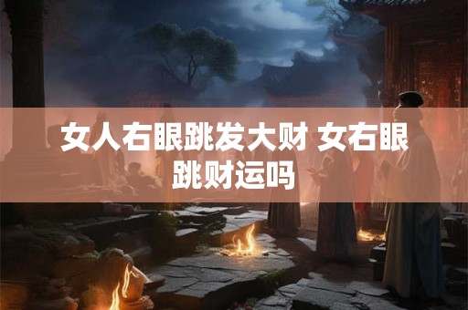 女人右眼跳发大财 女右眼跳财运吗