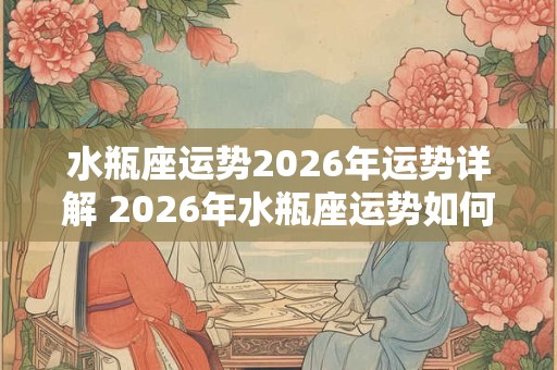 水瓶座运势2026年运势详解 2026年水瓶座运势如何