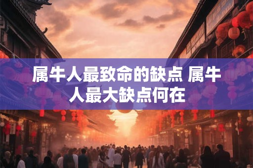 属牛人最致命的缺点 属牛人最大缺点何在 属牛人最致命的缺点 属牛人最大缺点何在