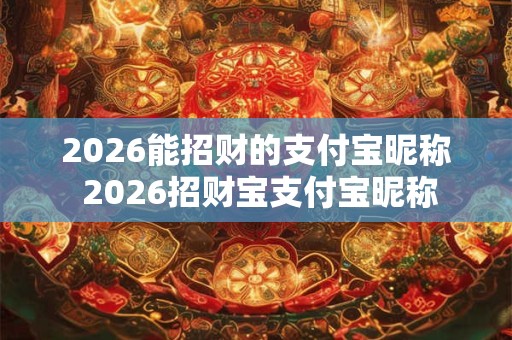 2026能招财的支付宝昵称 2026招财宝支付宝昵称 2026能招财的支付宝昵称 2026招财宝支付宝昵称