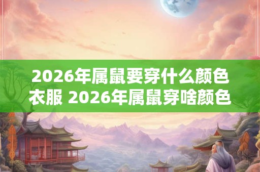 2026年属鼠要穿什么颜色衣服 2026年属鼠穿啥颜色 2026年属鼠要穿什么颜色衣服 2026年属鼠穿啥颜色