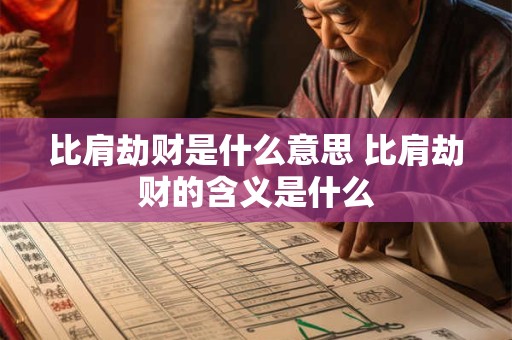 比肩劫财是什么意思 比肩劫财的含义是什么 比肩劫财是什么意思 比肩劫财的含义是什么