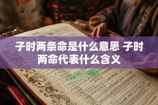 子时两条命是什么意思 子时两命代表什么含义 子时两条命是什么意思 子时两命代表什么含义