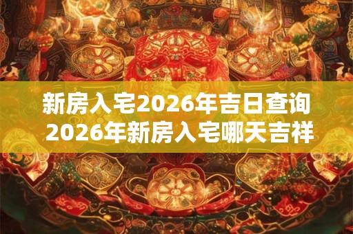 新房入宅2026年吉日查询 2026年新房入宅哪天吉祥