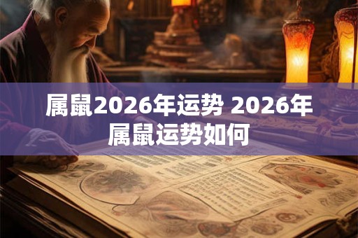 属鼠2026年运势 2026年属鼠运势如何