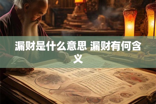 漏财是什么意思 漏财有何含义 漏财是什么意思 漏财有何含义