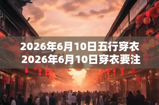 2026年6月10日五行穿衣 2026年6月10日穿衣要注意五行 2026年6月10日五行穿衣 2026年6月10日穿衣要注意五行