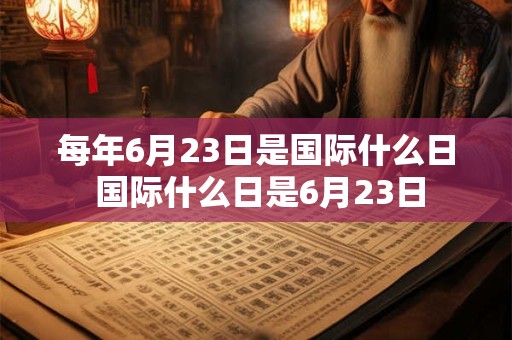 每年6月23日是国际什么日 国际什么日是6月23日